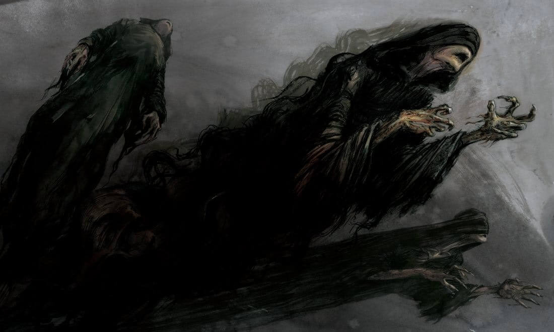 Mozkomor vznášející se v temnotě